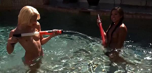  Carmen Callaway and Morgan Lee lick and fuck by the pool